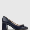 Blythe65 Square Toe Pump With Hardware In Navy Baby Calf