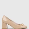 Blythe65 Square Toe Pump With Hardware In Nude Patent