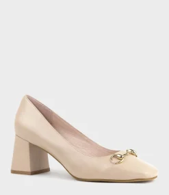 Blythe65 Square Toe Pump With Hardware In Nude