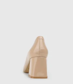 Blythe65 Square Toe Pump With Hardware In Nude Patent