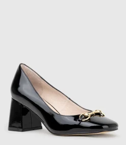 Blythe65 Square Toe Pump With Hardware In Black Patent