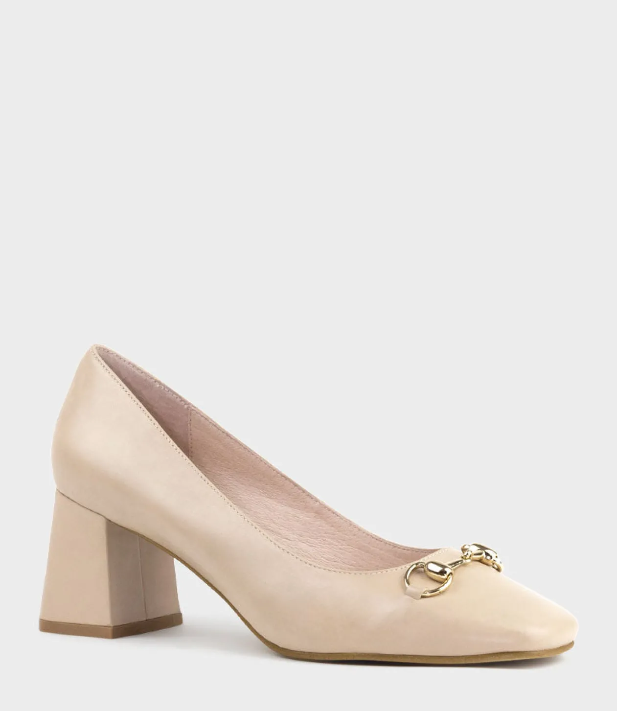 Blythe65 Square Toe Pump With Hardware In Nude