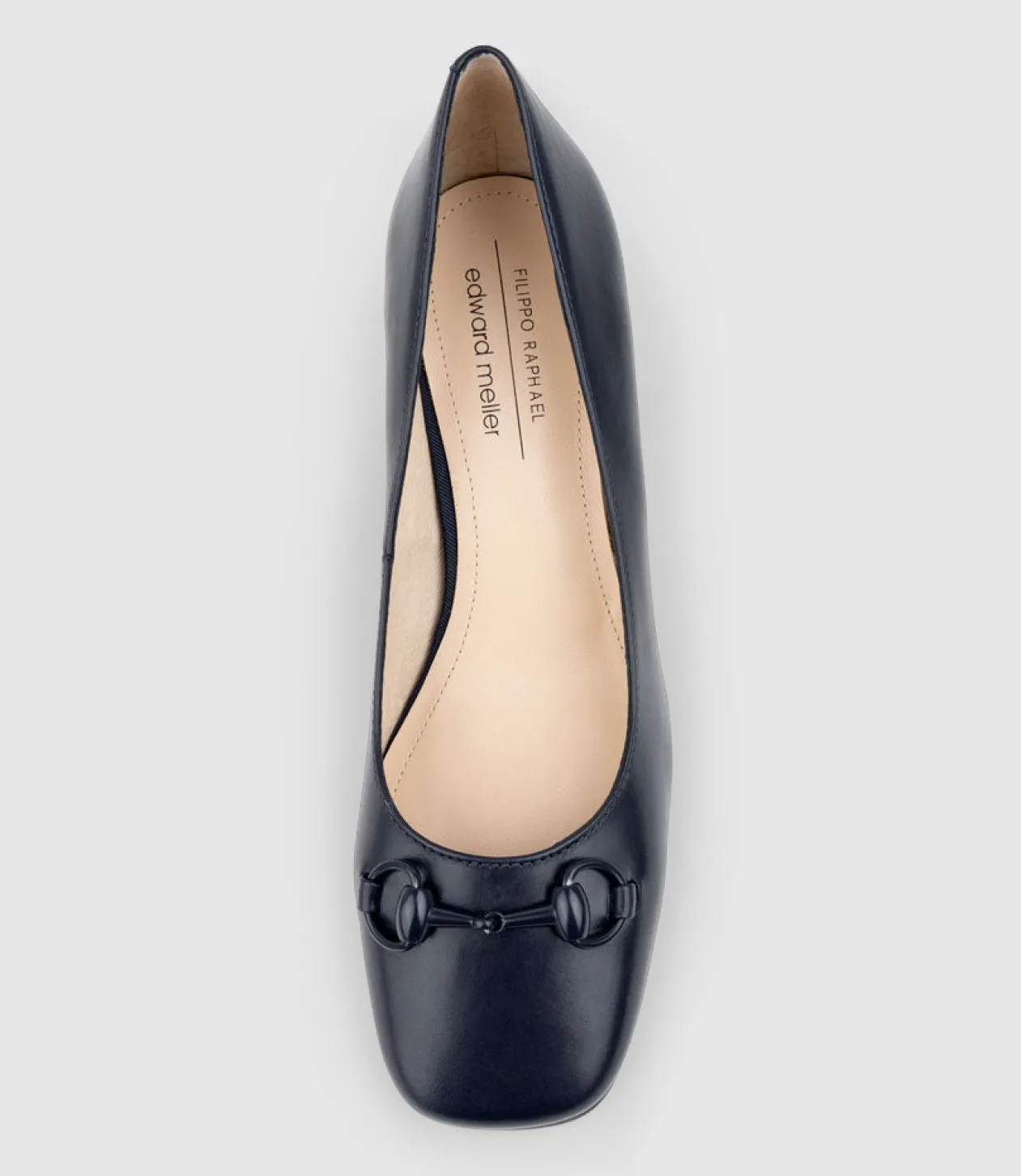 Blythe65 Square Toe Pump With Hardware In Navy Baby Calf