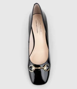 Blythe65 Square Toe Pump With Hardware In Black Patent