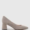 Brooke65 Pointed Block Heel Pump In Dust Suede