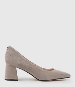 Brooke65 Pointed Block Heel Pump In Dust Suede