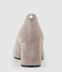 Brooke65 Pointed Block Heel Pump In Dust Suede