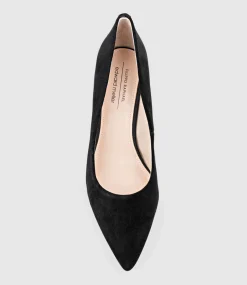 Brooke65 Pointed Block Heel Pump In Black Suede