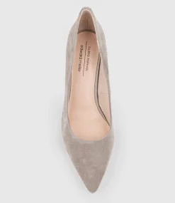 Brooke65 Pointed Block Heel Pump In Dust Suede