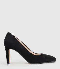Brooklyn85 Square Toe Pump In Black Suede