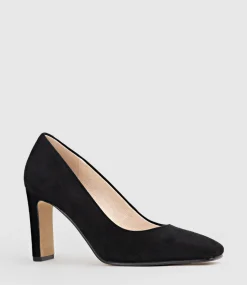 Brooklyn85 Square Toe Pump In Black Suede