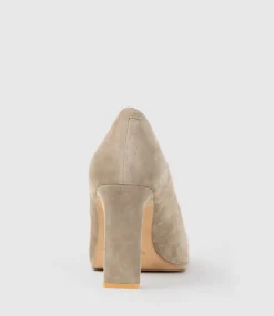Brooklyn85 Square Toe Pump In Latte Suede