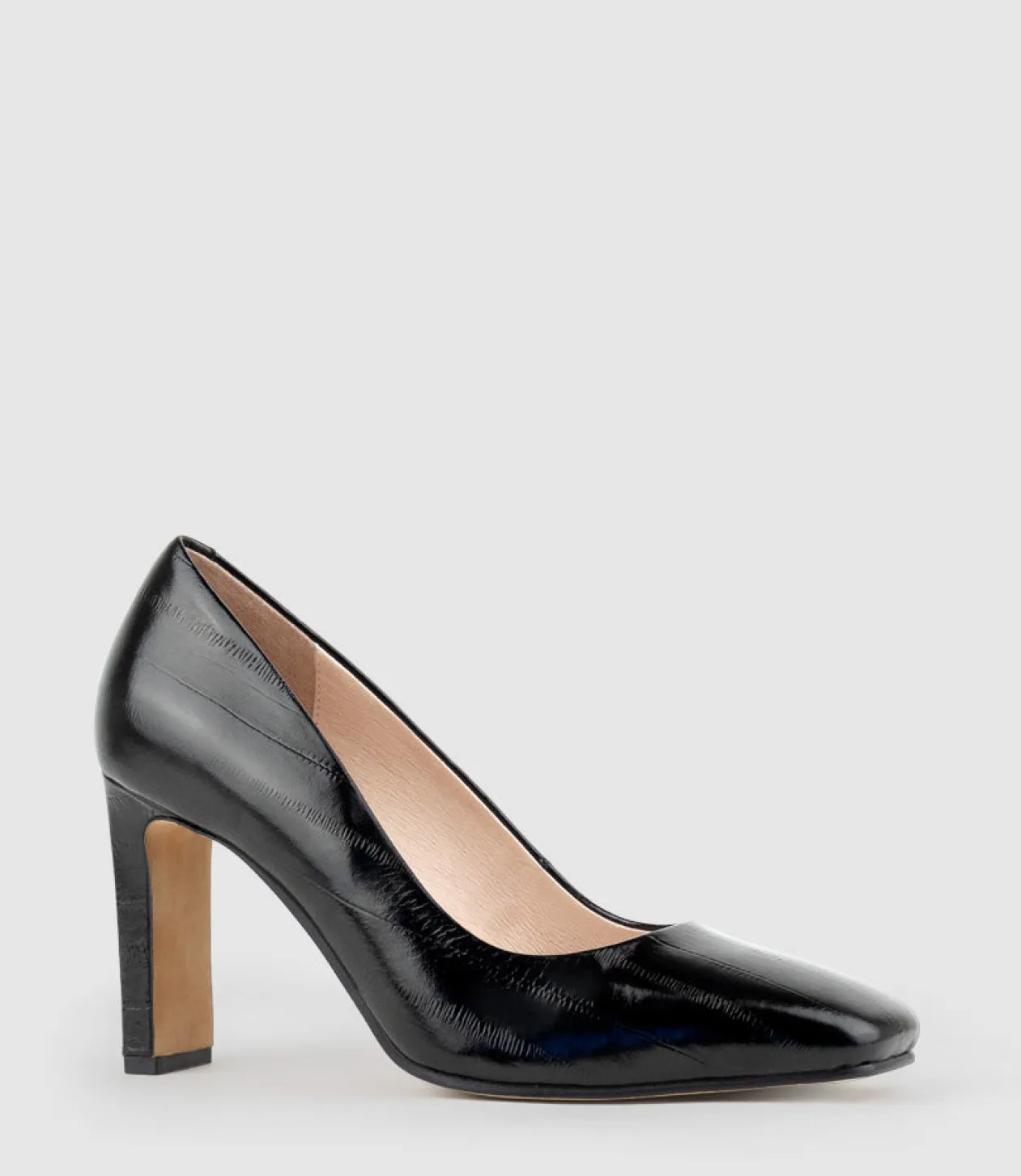 Brooklyn85 Square Toe Pump In Black Eel