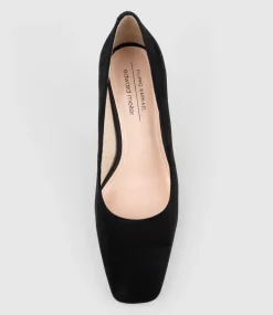 Brooklyn85 Square Toe Pump In Black Suede