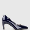 Bryce70 Square Toe Pump In Navy Patent