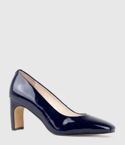 Bryce70 Square Toe Pump In Navy Patent