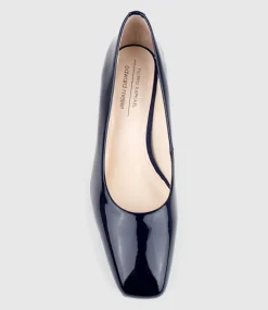 Bryce70 Square Toe Pump In Navy Patent