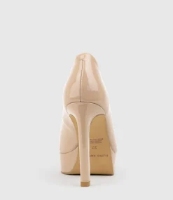 Cadie110 Open Toe Platform Pump In Nude Patent