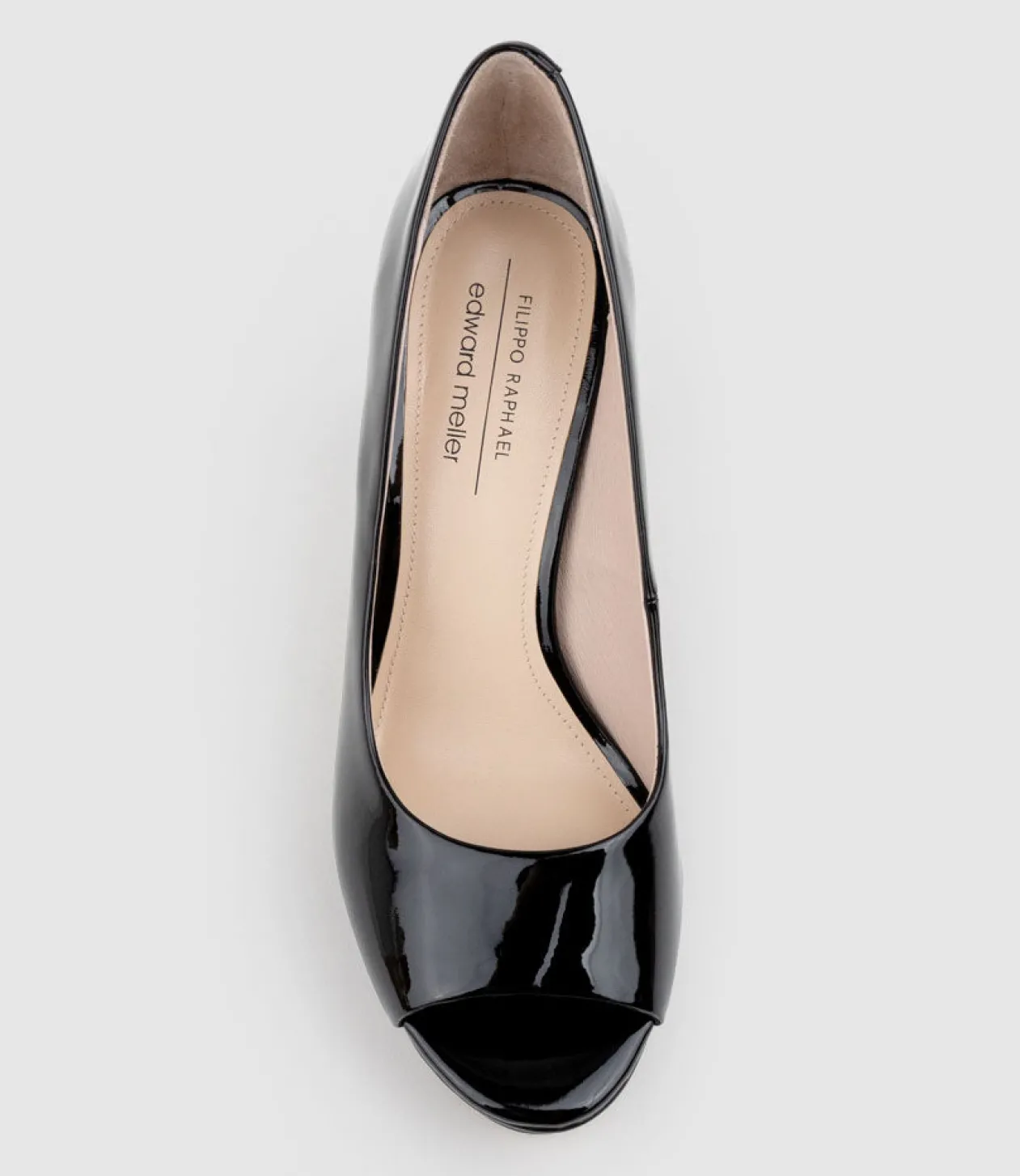 Cadie110 Open Toe Platform Pump In Black Patent