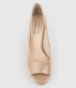 Cadie110 Open Toe Platform Pump In Nude Patent