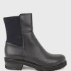 Calista Elastic Back Flat Ankle Boot In Black