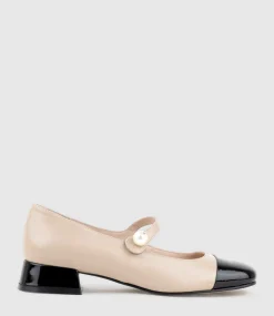 Capulet30 Cap Toe Mary Jane In Taupe Calf
