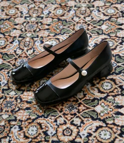 Capulet30 Cap Toe Mary Jane In Black Calf