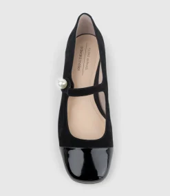 Capulet30 Cap Toe Mary Jane In Black Suede