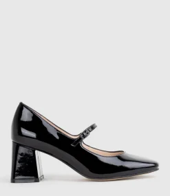 Celina65 Mary Jane Pump In Black Patent