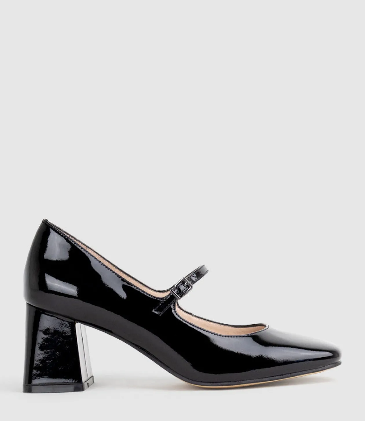 Celina65 Mary Jane Pump In Black Patent