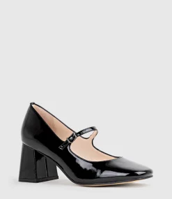 Celina65 Mary Jane Pump In Black Patent