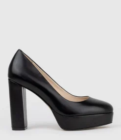 Chilli110 Platform Pump In Black Baby Calf