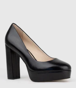 Chilli110 Platform Pump In Black Baby Calf
