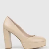 Chilli110 Platform Pump In Nude Baby Calf