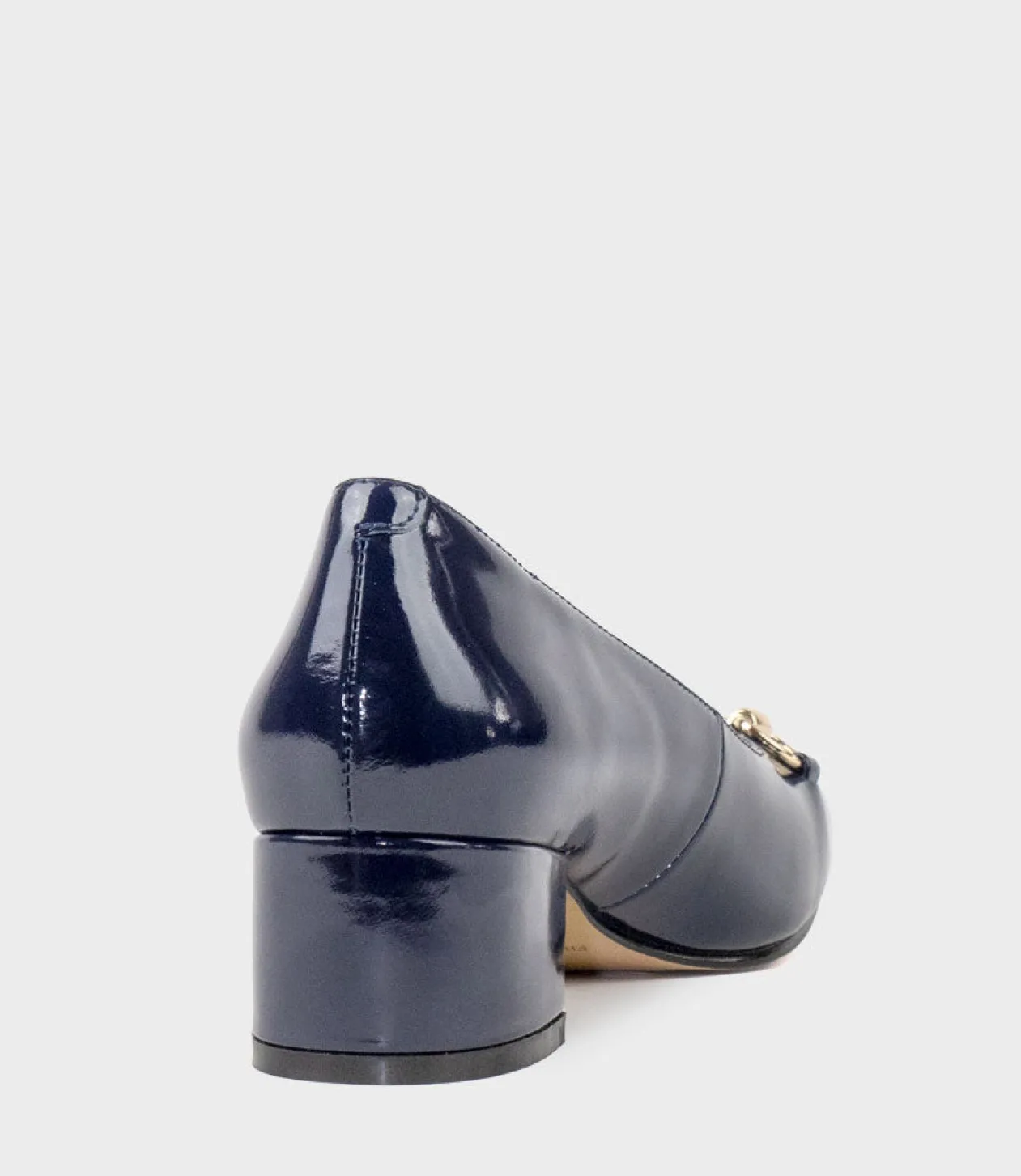 Christine45 Block Heel Pump With Hardware In Navy Patent