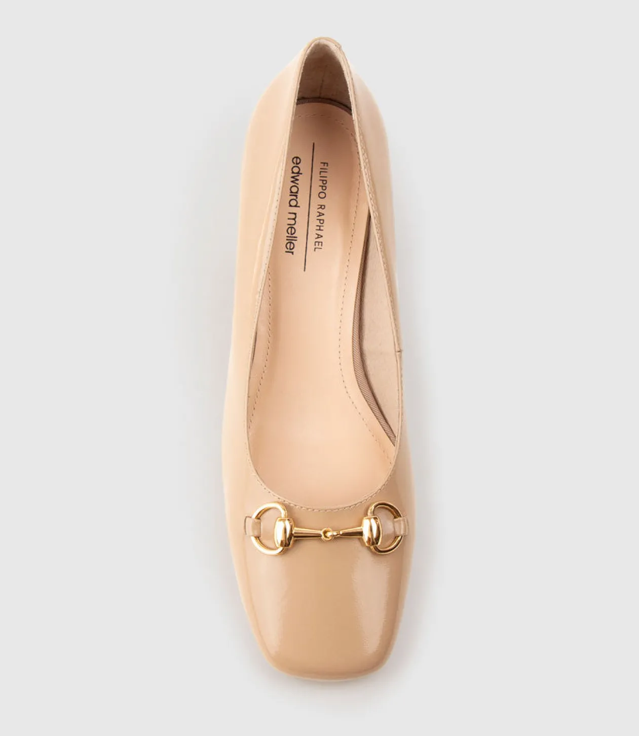 Christine45 Block Heel Pump With Hardware In Nude Patent