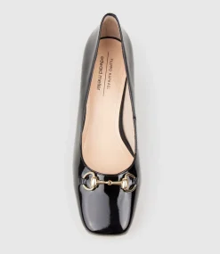 Christine45 Block Heel Pump With Hardware In Black Patent
