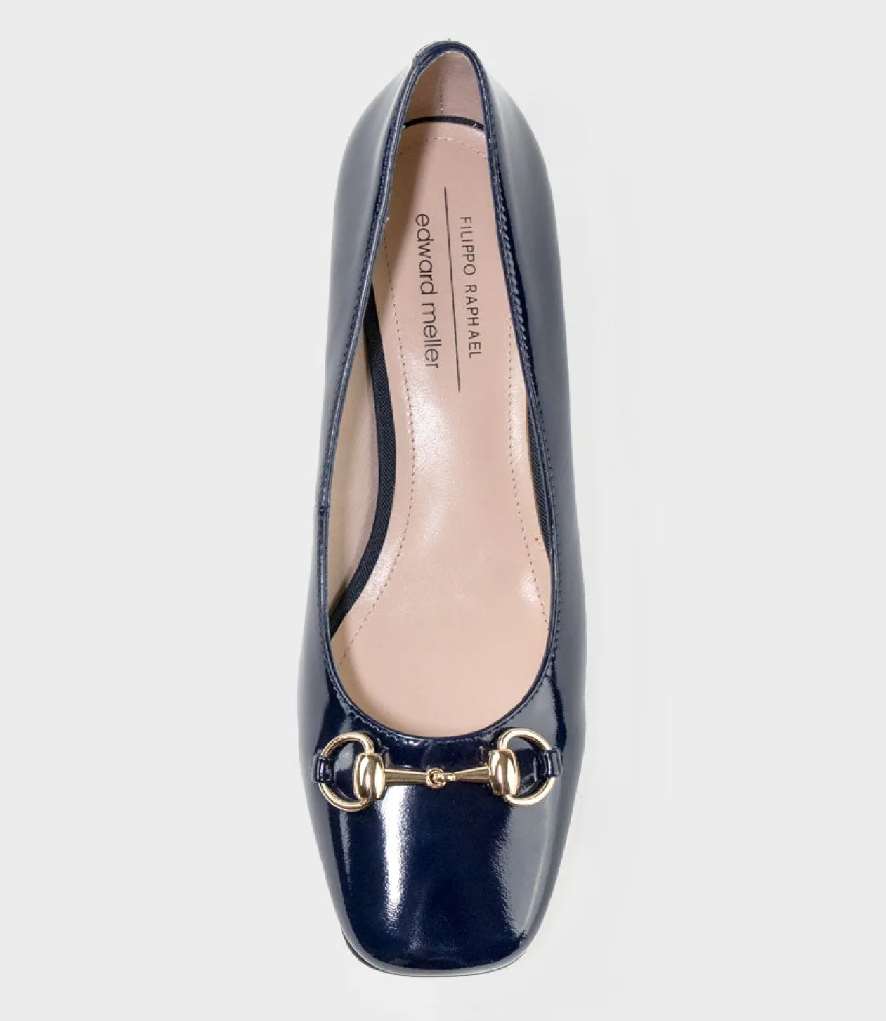 Christine45 Block Heel Pump With Hardware In Navy Patent