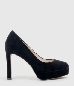 Ciara110 Platform Pump In Black Suede