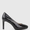 Clarice85 Pump On Unit In Black Croc