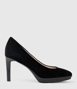 Clarice85 Pump On Unit In Black Suede