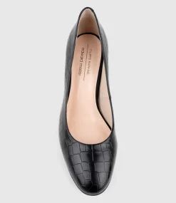 Clarice85 Pump On Unit In Black Croc