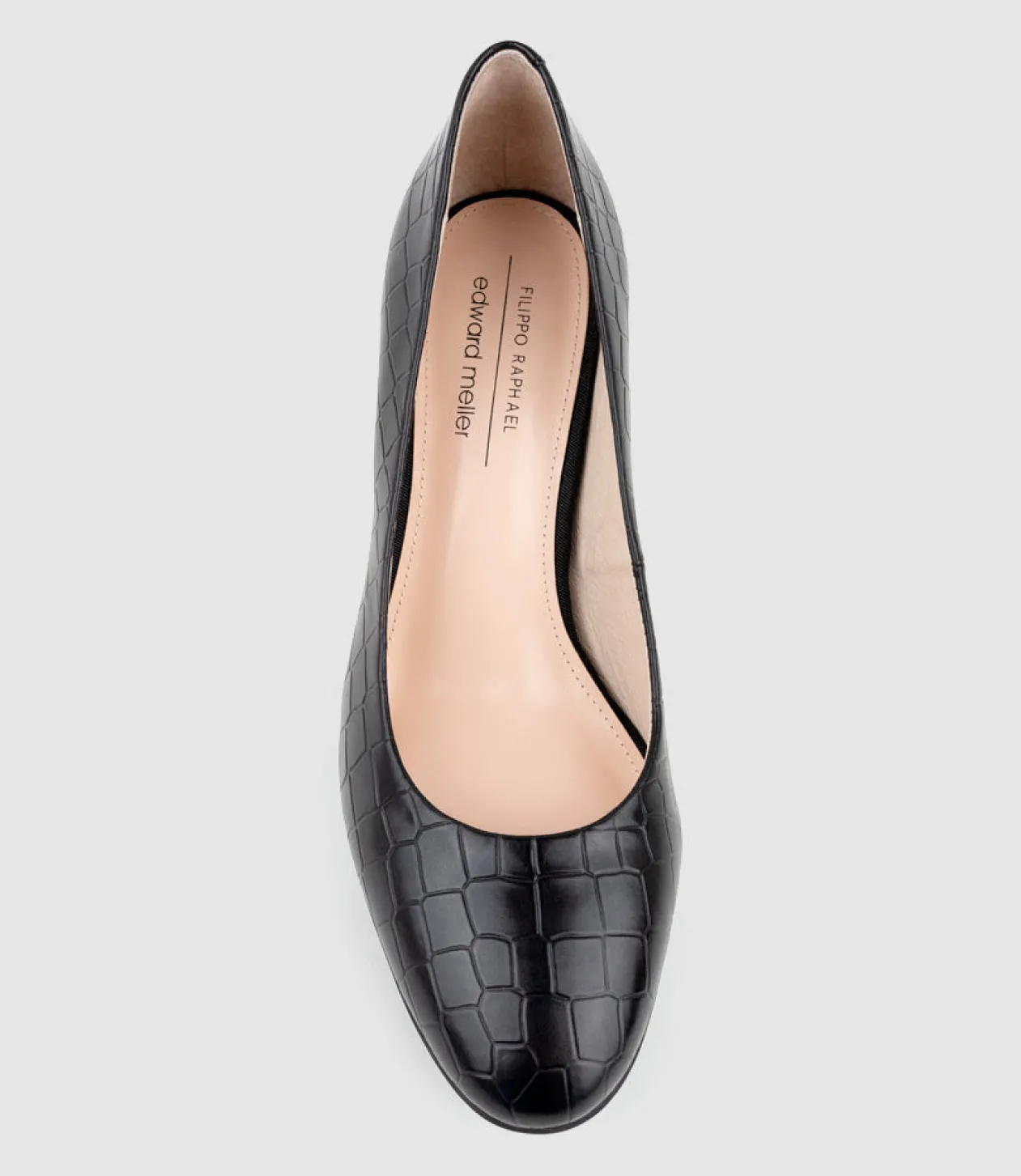 Clarice85 Pump On Unit In Black Croc