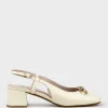 Clementine45 Closed Toe Sling With Hardware In Bone