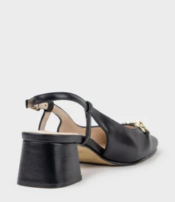 Clementine45 Closed Toe Sling With Hardware In Black