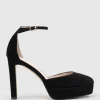 Cody110 Dorsay Platform Pump In Black Suede