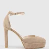 Cody110 Dorsay Platform Pump In Nude Suede