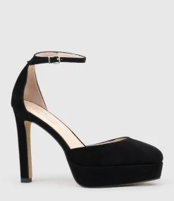 Cody110 Dorsay Platform Pump In Black Suede