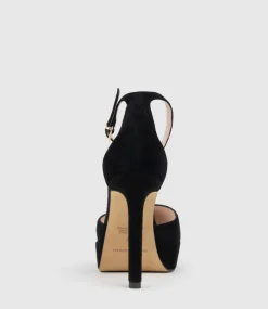 Cody110 Dorsay Platform Pump In Black Suede