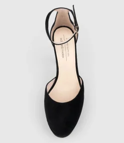 Cody110 Dorsay Platform Pump In Black Suede